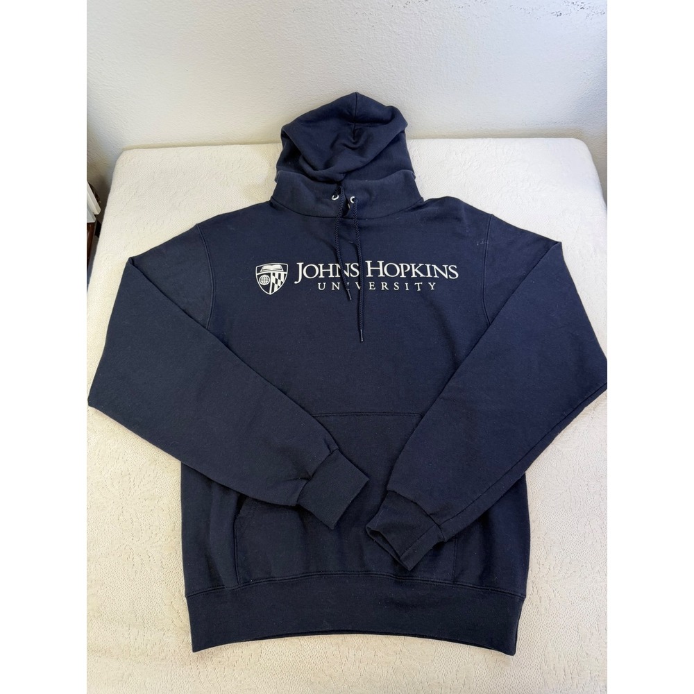 Champion Johns Hopkins University Hoodie Navy Blue Pullover Small CS2071-190